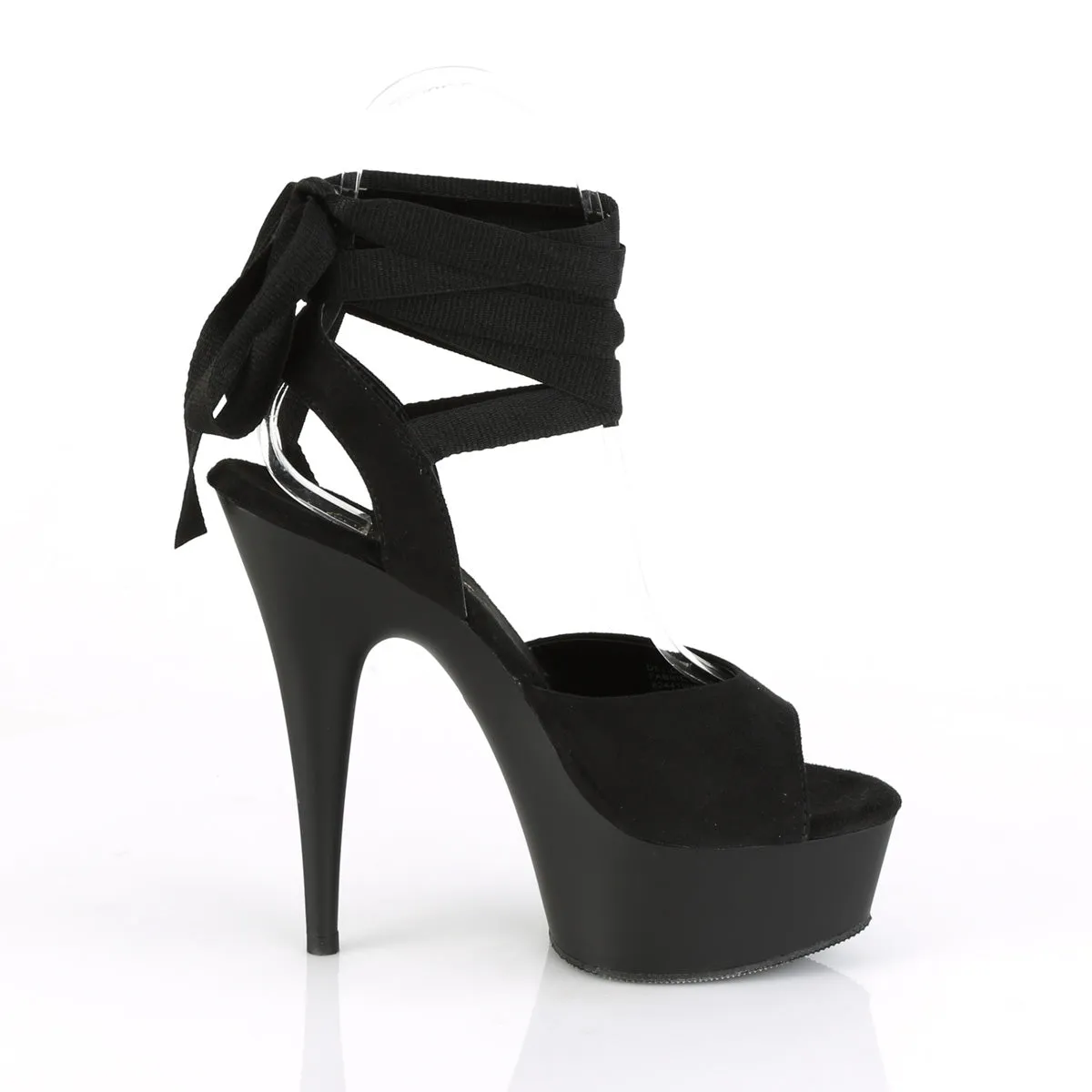 DELIGHT-634  Black Faux Suede/Black Matte
