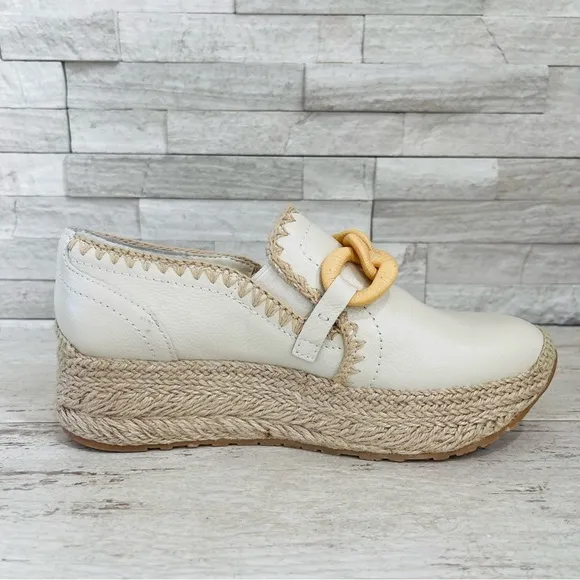 Dolce Vita Women’s 7M Ivory Leather Jhenee Platform Slip-OnSneaker NWOB $140