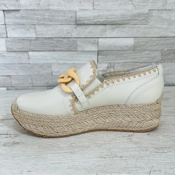 Dolce Vita Women’s 7M Ivory Leather Jhenee Platform Slip-OnSneaker NWOB $140