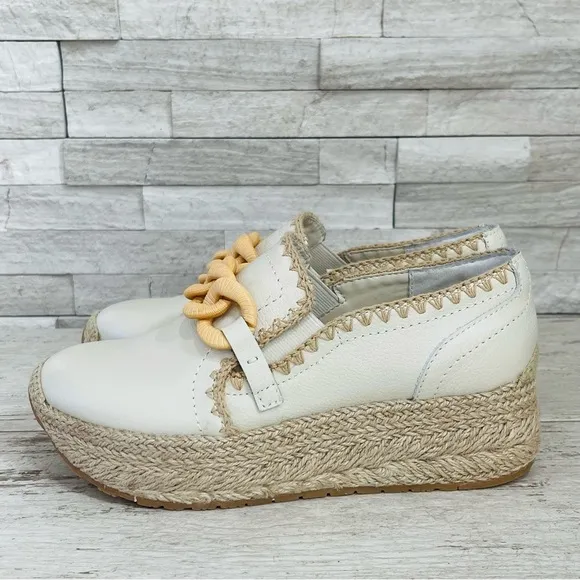 Dolce Vita Women’s 7M Ivory Leather Jhenee Platform Slip-OnSneaker NWOB $140