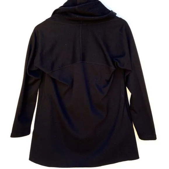 DREW Black Waterfall Long Sleeve Fleece Lined Cardigan