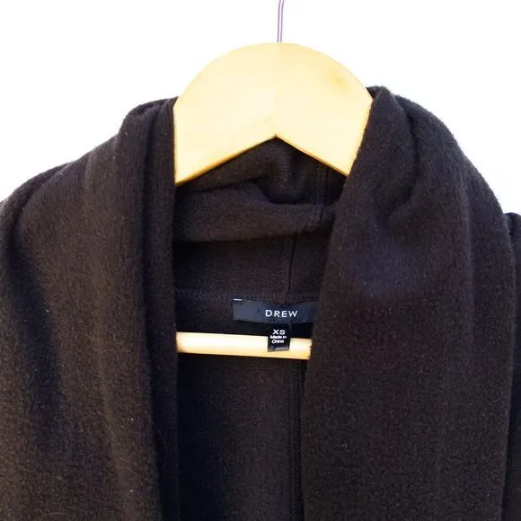 DREW Black Waterfall Long Sleeve Fleece Lined Cardigan