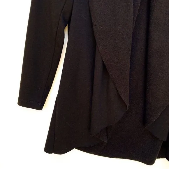 DREW Black Waterfall Long Sleeve Fleece Lined Cardigan