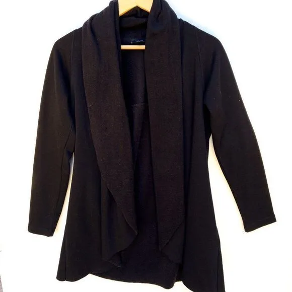 DREW Black Waterfall Long Sleeve Fleece Lined Cardigan