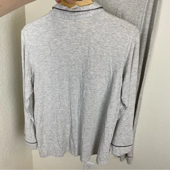 Eberjey Gisele long pj set gray modal super soft pajama set 2 piece