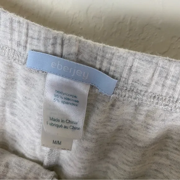 Eberjey Gisele long pj set gray modal super soft pajama set 2 piece