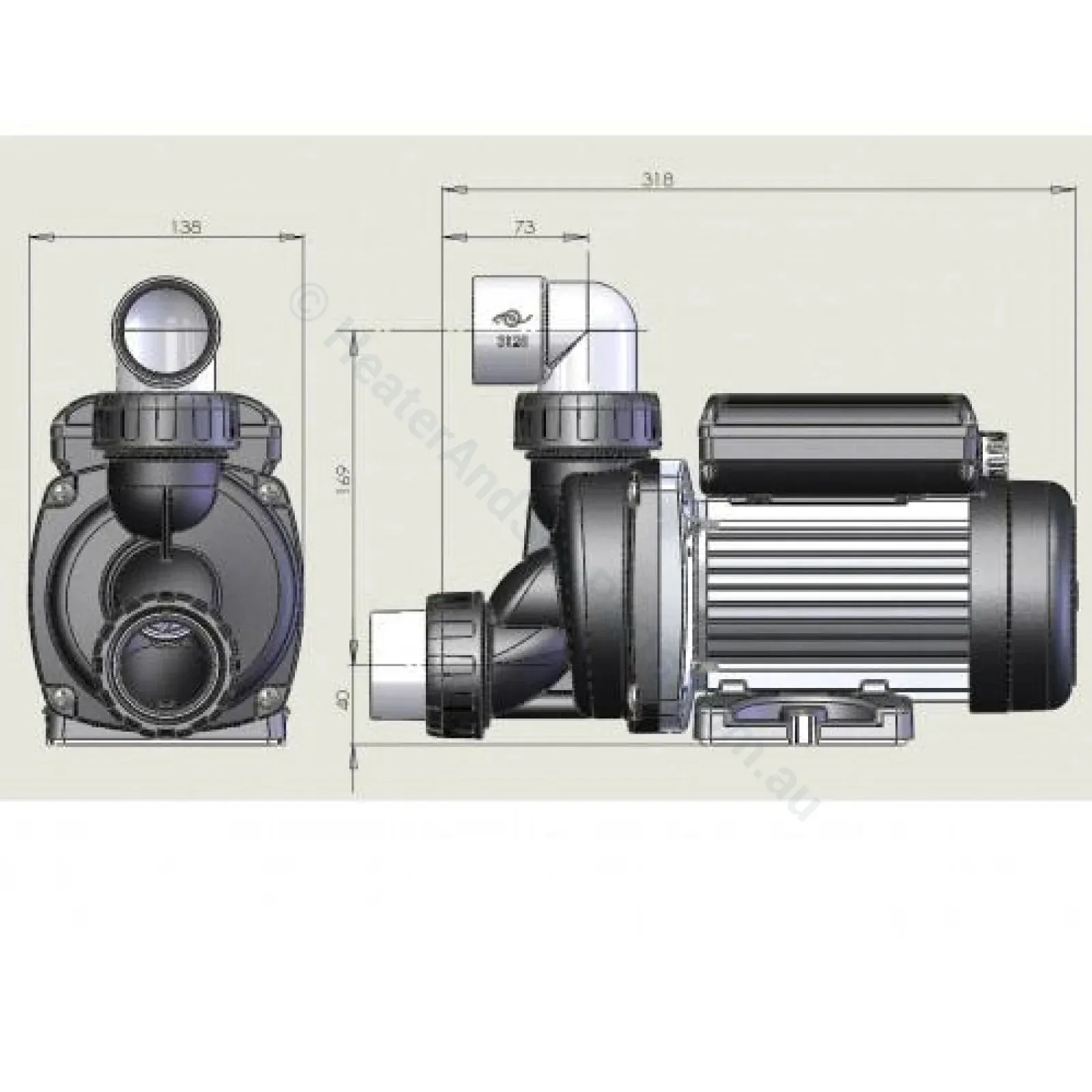 Edgetec Midjet (Midget) Spa Circulation Pump