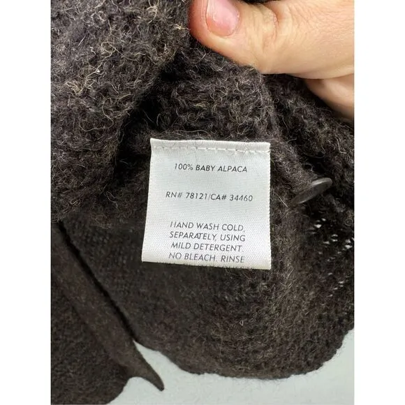 Eileen Fisher Womens Brown Baby Alpaca Cardigan Sweater Medium