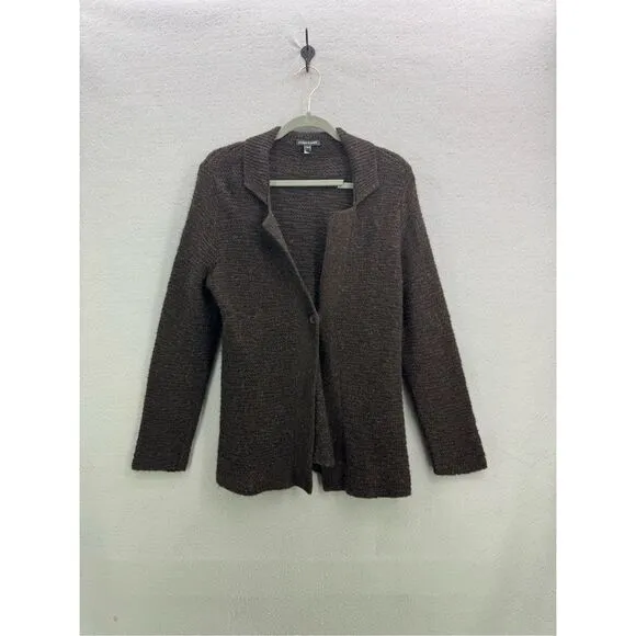 Eileen Fisher Womens Brown Baby Alpaca Cardigan Sweater Medium