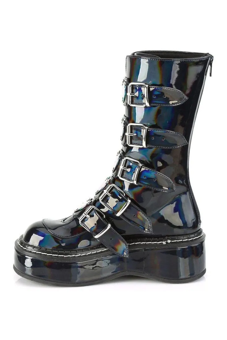 EMILY-330 Knee Boot | Hologram Faux Leather