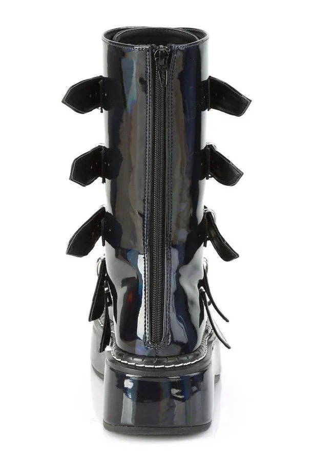 EMILY-330 Knee Boot | Hologram Faux Leather