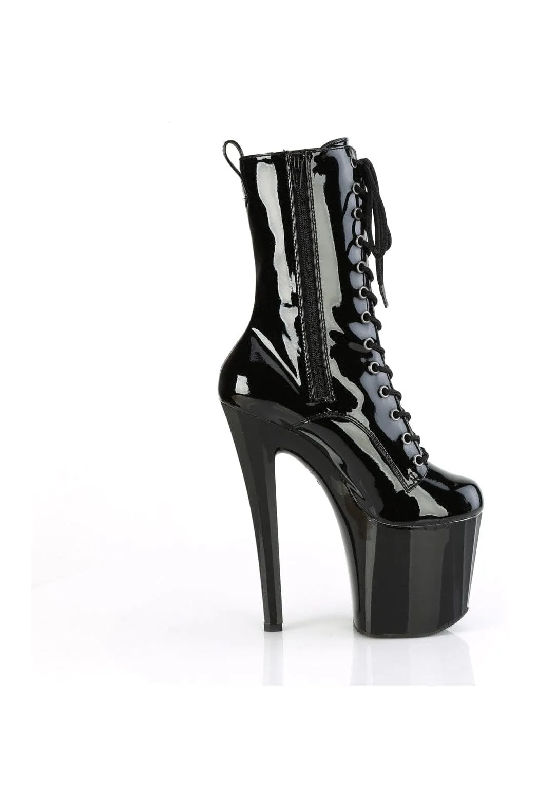 ENCHANT-1040 Black Patent Knee Boot