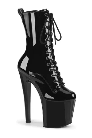 ENCHANT-1040 Black Patent Knee Boot
