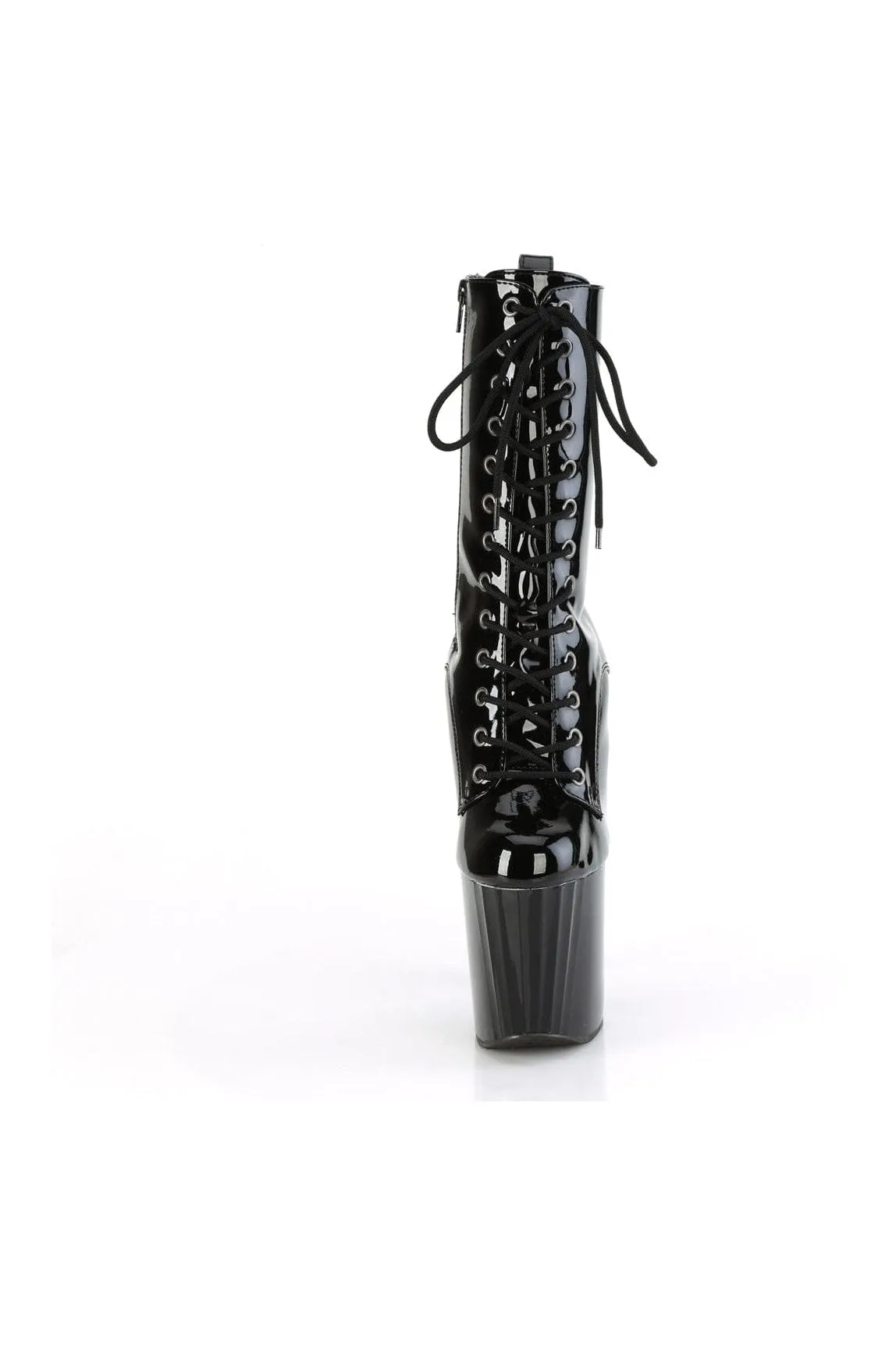 ENCHANT-1040 Black Patent Knee Boot