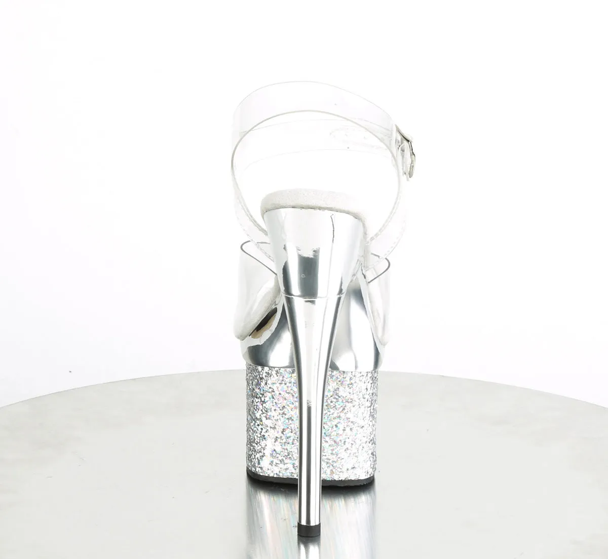 ESTEEM-708CHLG  Clear/Silver Chrome-Multi Glitter