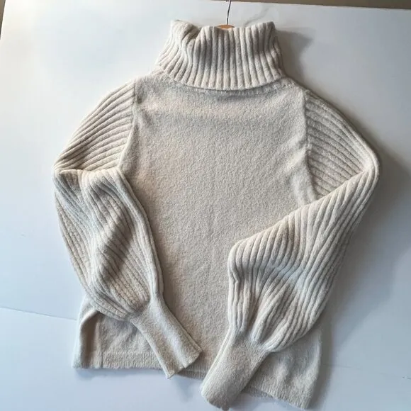 Express Sweater Long Puff Sleeves Cowl Neck with a little Shimmer Size S