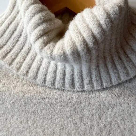 Express Sweater Long Puff Sleeves Cowl Neck with a little Shimmer Size S