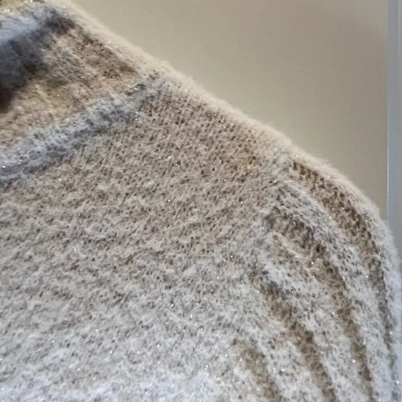 Express Sweater Long Puff Sleeves Cowl Neck with a little Shimmer Size S