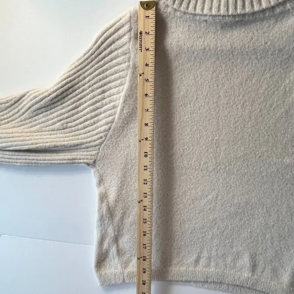 Express Sweater Long Puff Sleeves Cowl Neck with a little Shimmer Size S