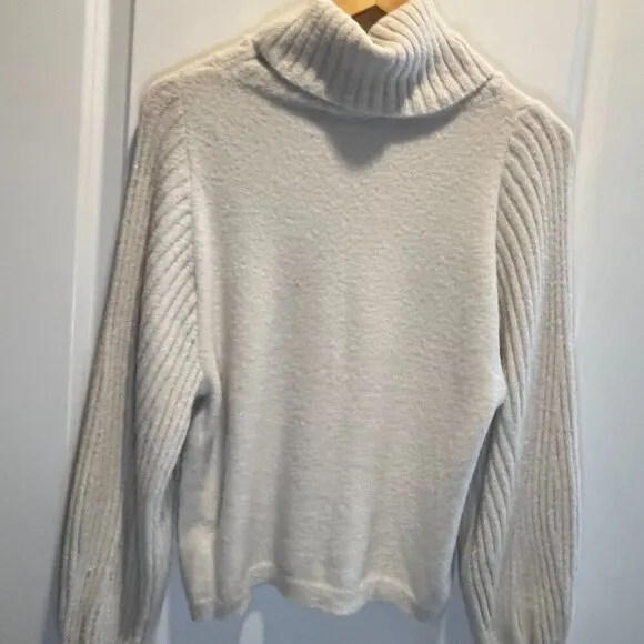 Express Sweater Long Puff Sleeves Cowl Neck with a little Shimmer Size S