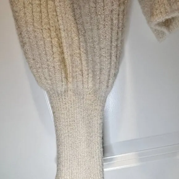 Express Sweater Long Puff Sleeves Cowl Neck with a little Shimmer Size S
