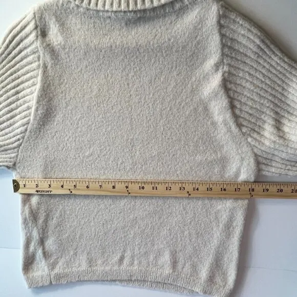 Express Sweater Long Puff Sleeves Cowl Neck with a little Shimmer Size S