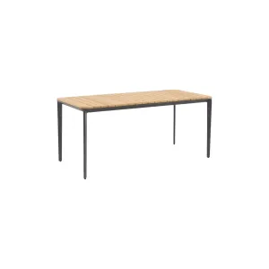 Faro Outdoor Table 180 with Teak Top - Charcoal
