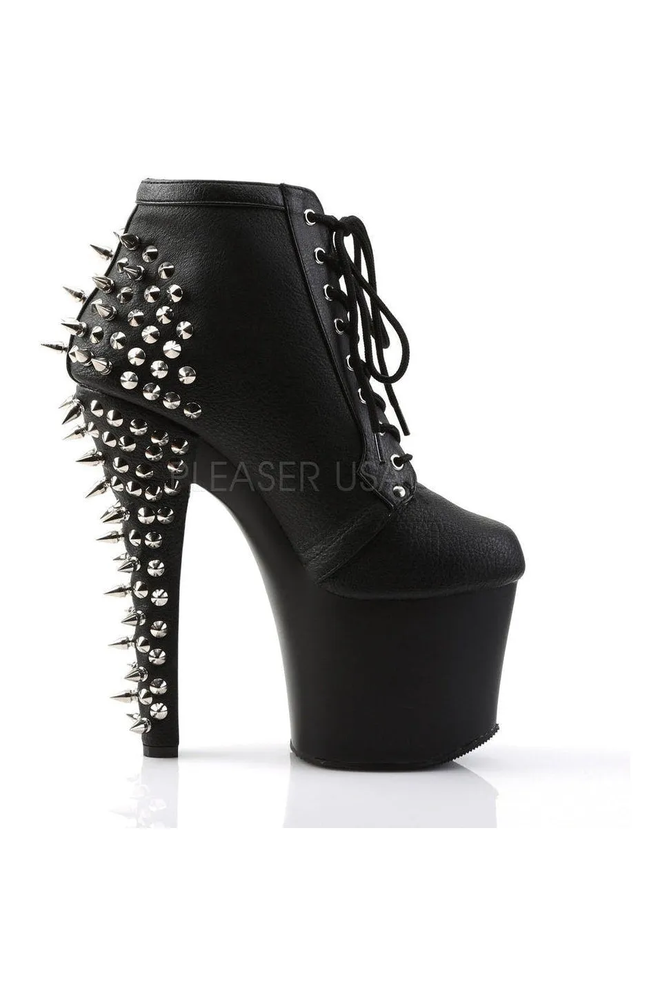 FEARLE700-28 Platform Boot  | Black Faux Leather