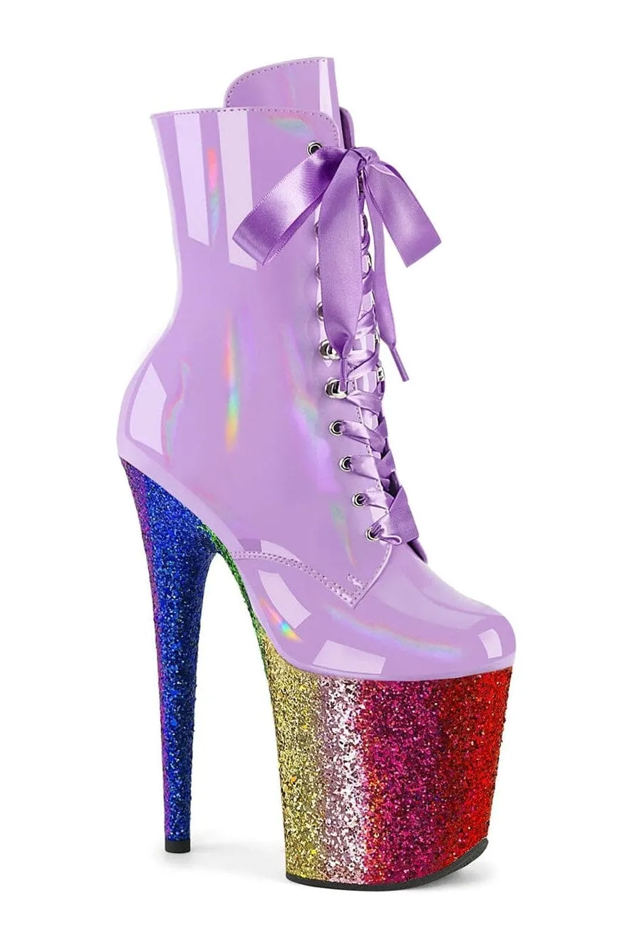 FLAMINGO-1020HG Purple Patent Ankle Boot