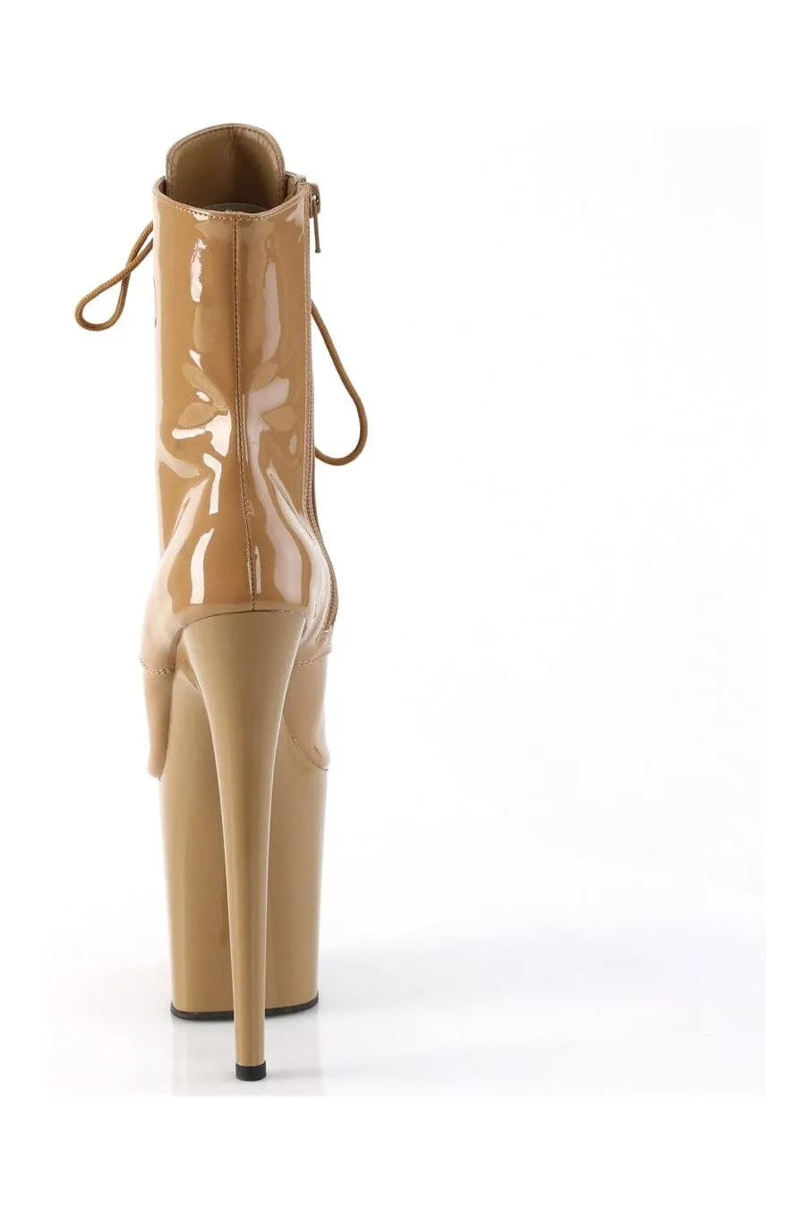 FLAMINGO-1021 Brown Patent Ankle Boot