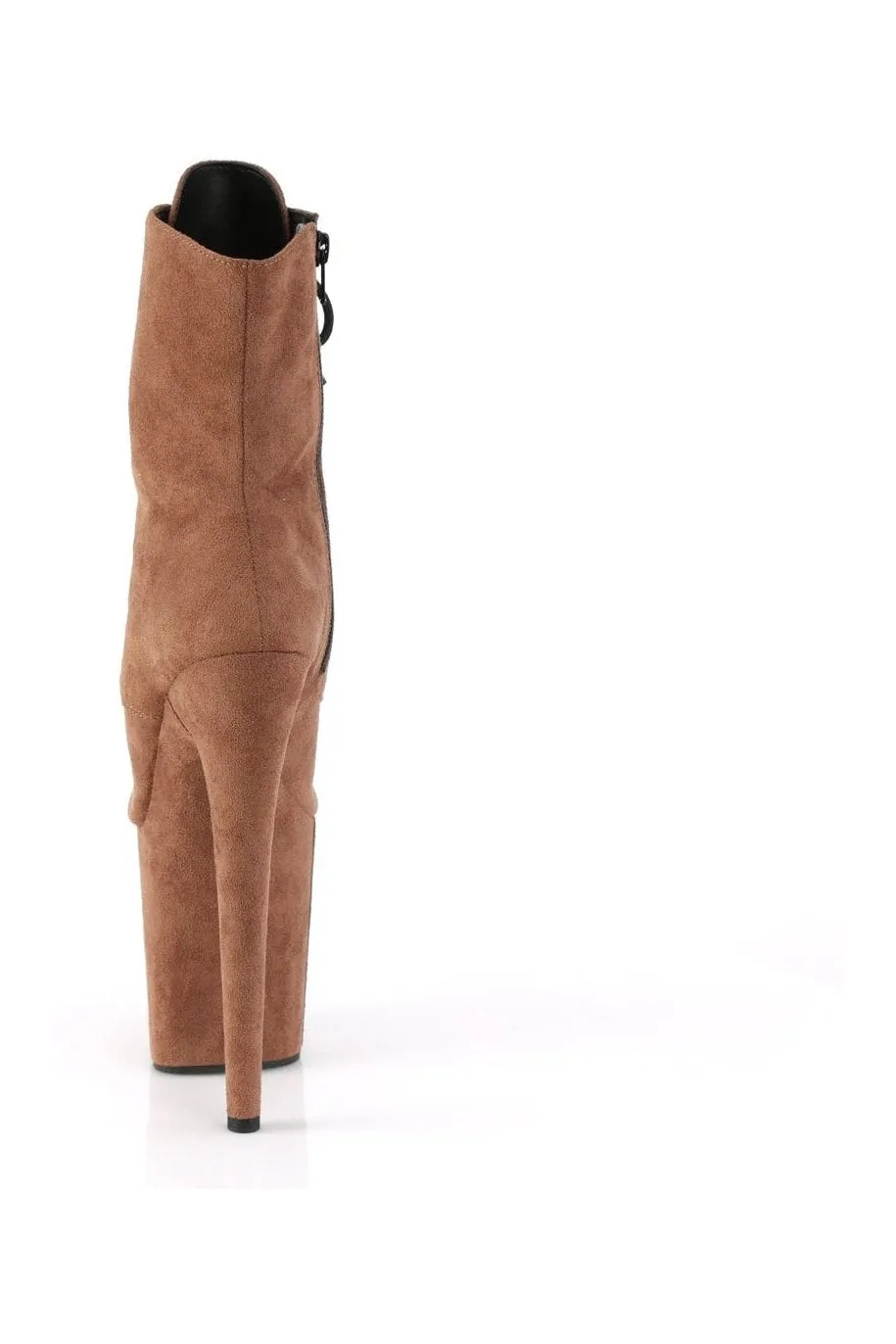 FLAMINGO-1021FS Ankle Boot | Brown Faux Suede