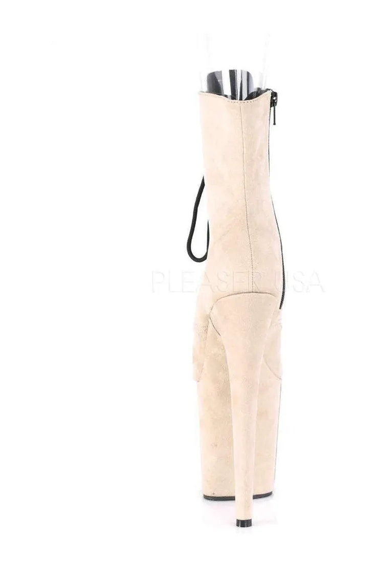FLAMINGO-1021FS Platform Ankle Boot | Nude Faux Leather