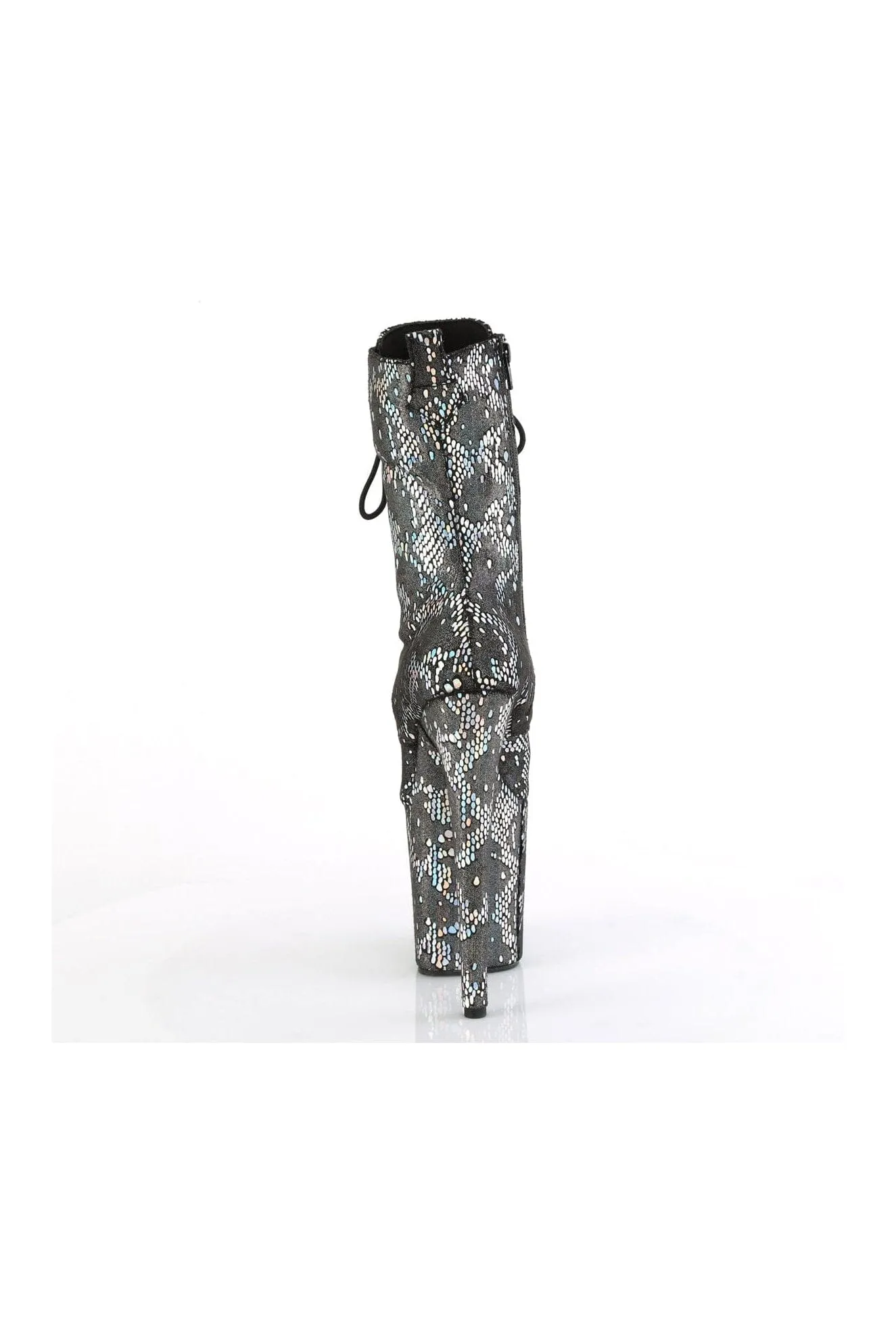 FLAMINGO-1040SPF Silver Faux Snake Ankle Boot