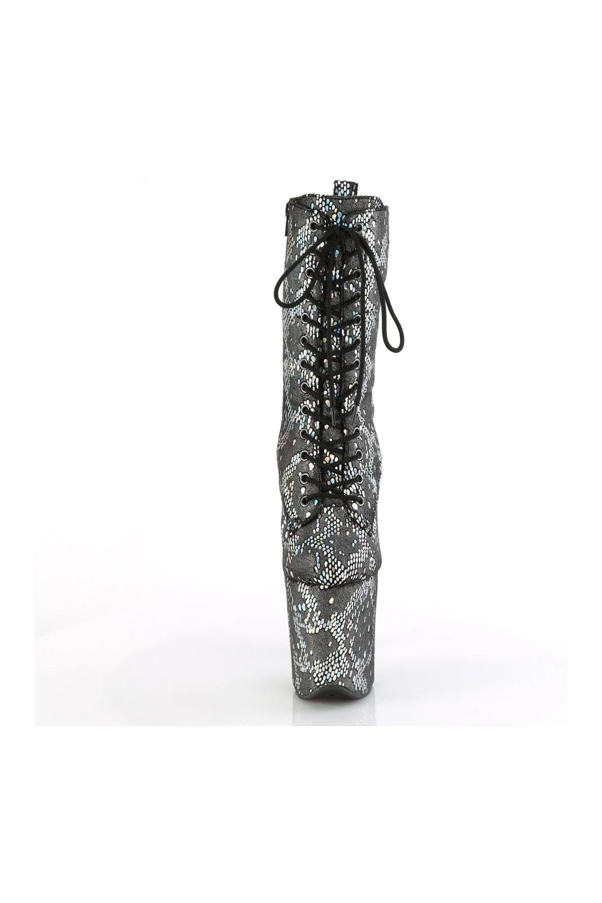 FLAMINGO-1040SPF Silver Faux Snake Ankle Boot