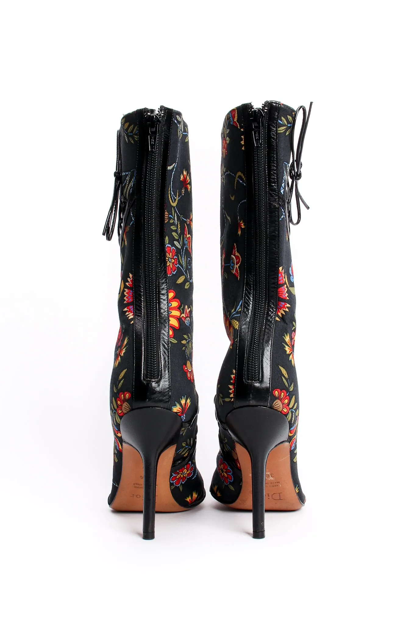 Floral Print Stiletto Boots