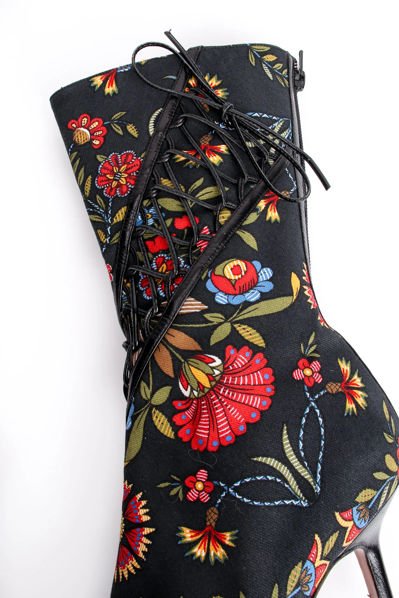 Floral Print Stiletto Boots