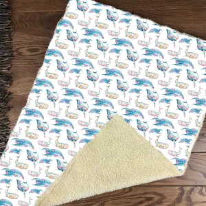 Floral whales Blanket