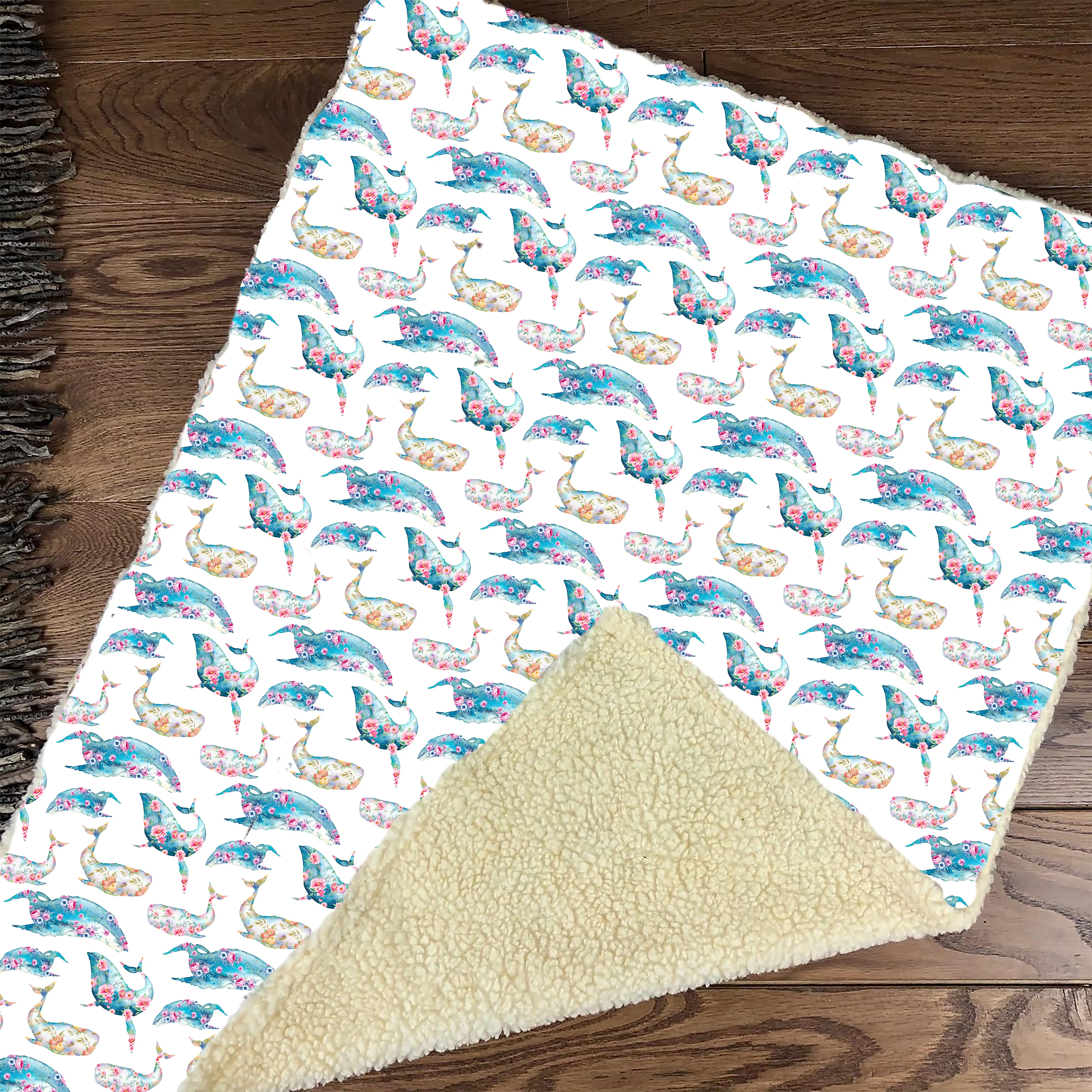 Floral whales Blanket