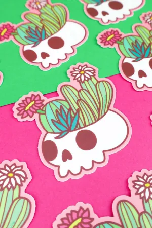 Flowering Skull Planter Sticker