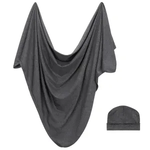 Forever Swaddle   Hat Set: Charcoal
