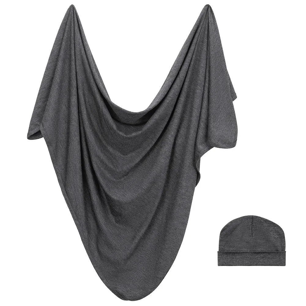 Forever Swaddle   Hat Set: Charcoal