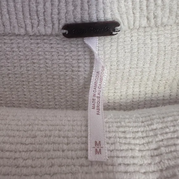 FREE PEOPLE Ottoman Slouchy Long Sleeved Ribbed Tunic Sweater Cream Size M