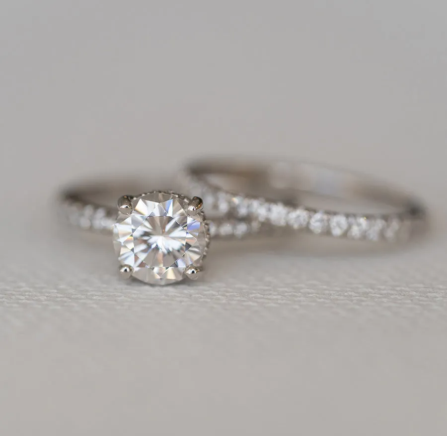 'French' Pave Engagement Ring Setting