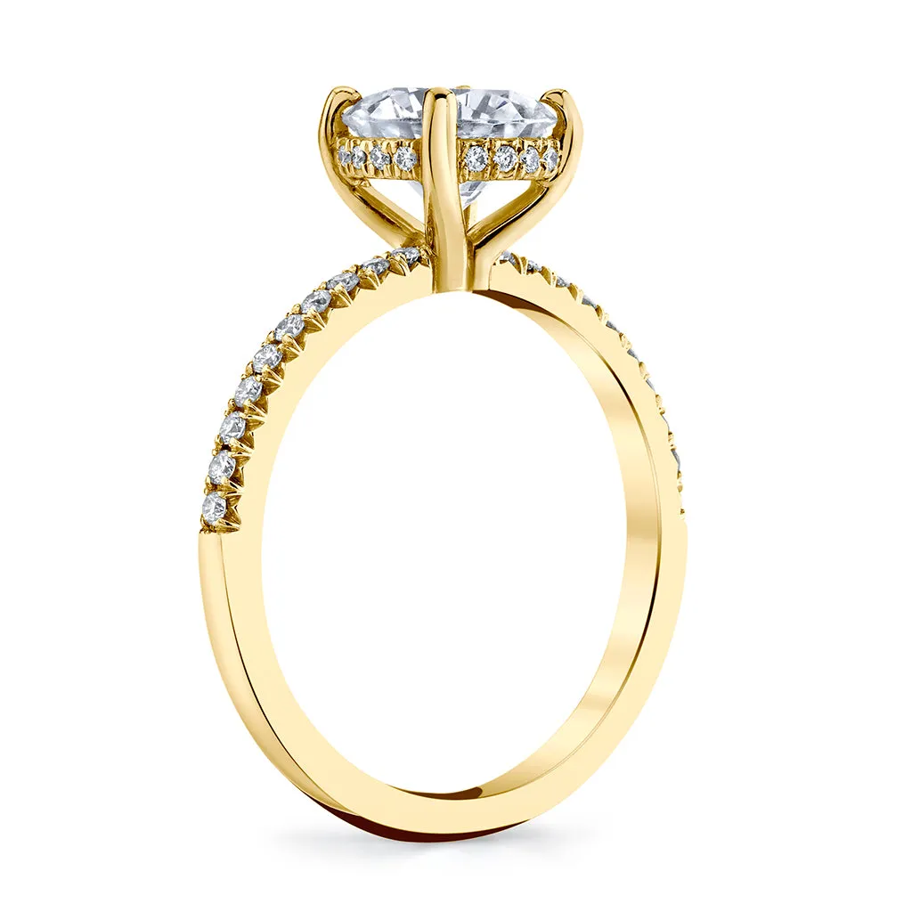 'French' Pave Engagement Ring Setting
