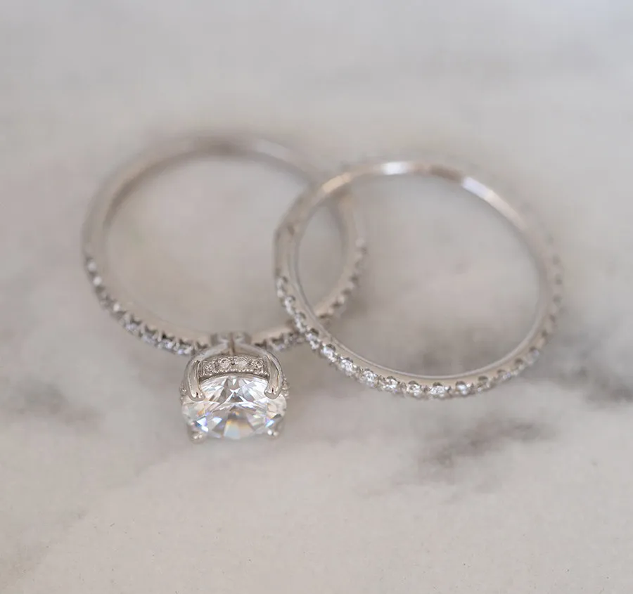'French' Pave Engagement Ring Setting