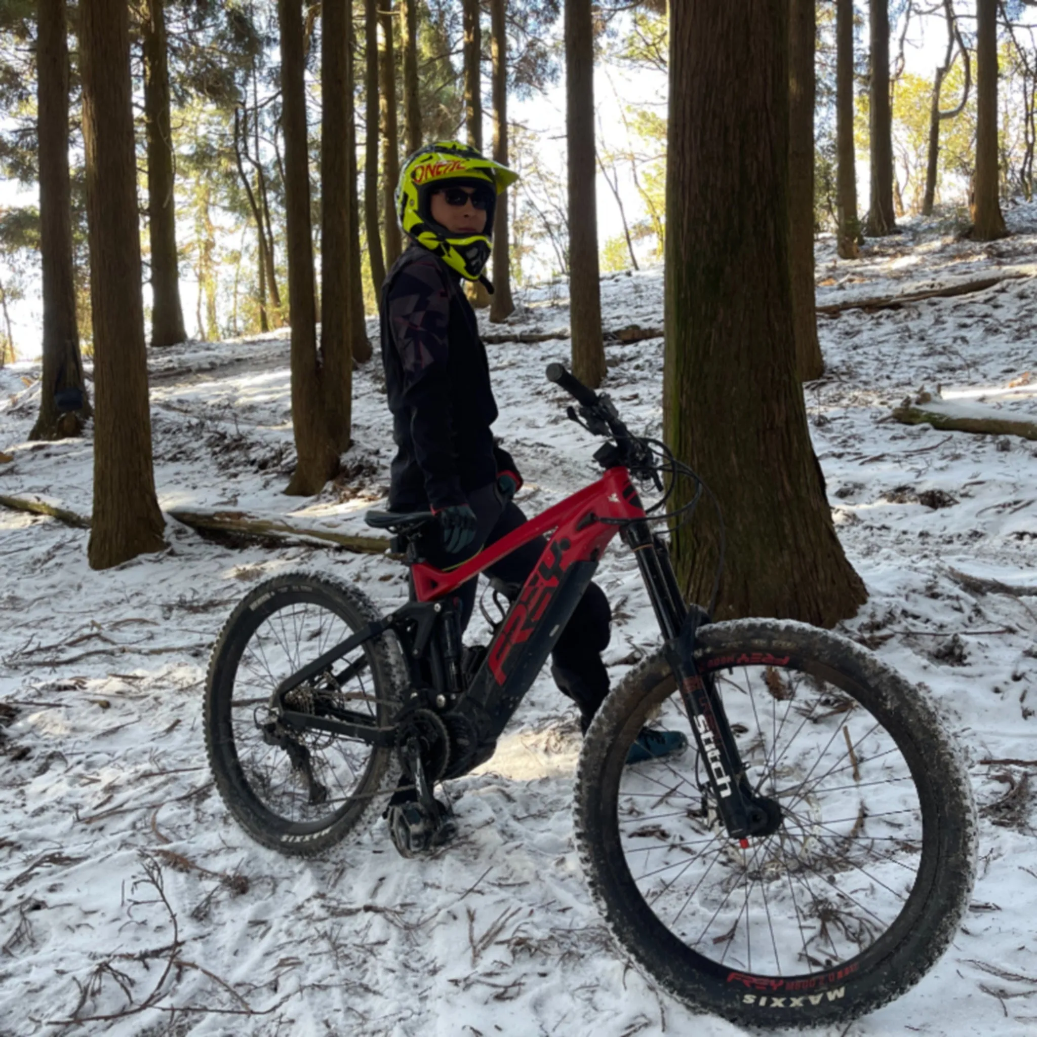 Frey M600 Full Suspension Electric Mountain Bike 672wh Battery Red