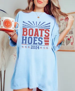 Funny Summer Boats Hoes Comfort Colors Unisex Shirt
