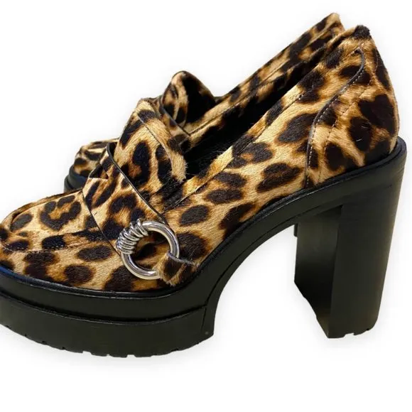 Gianni Bini Maxxwelle Leopard Print Platform Block Heel (Size 6M)- NWT