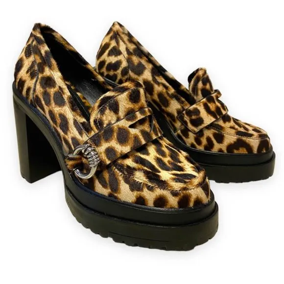 Gianni Bini Maxxwelle Leopard Print Platform Block Heel (Size 6M)- NWT