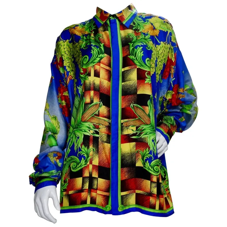Gianni Versace 1990s "Autumn Nature" Shirt